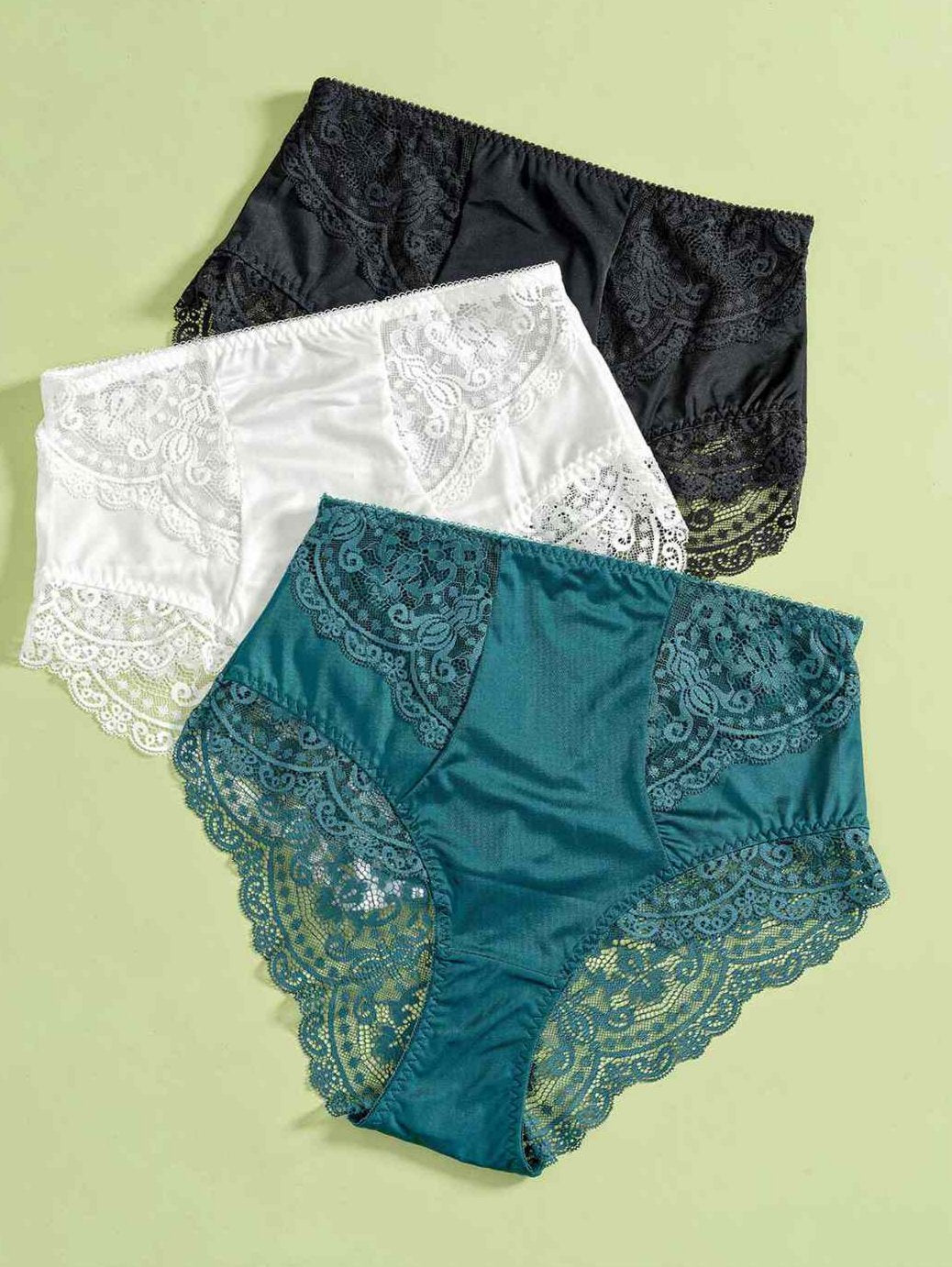 3-Color High Waist Lace Briefs