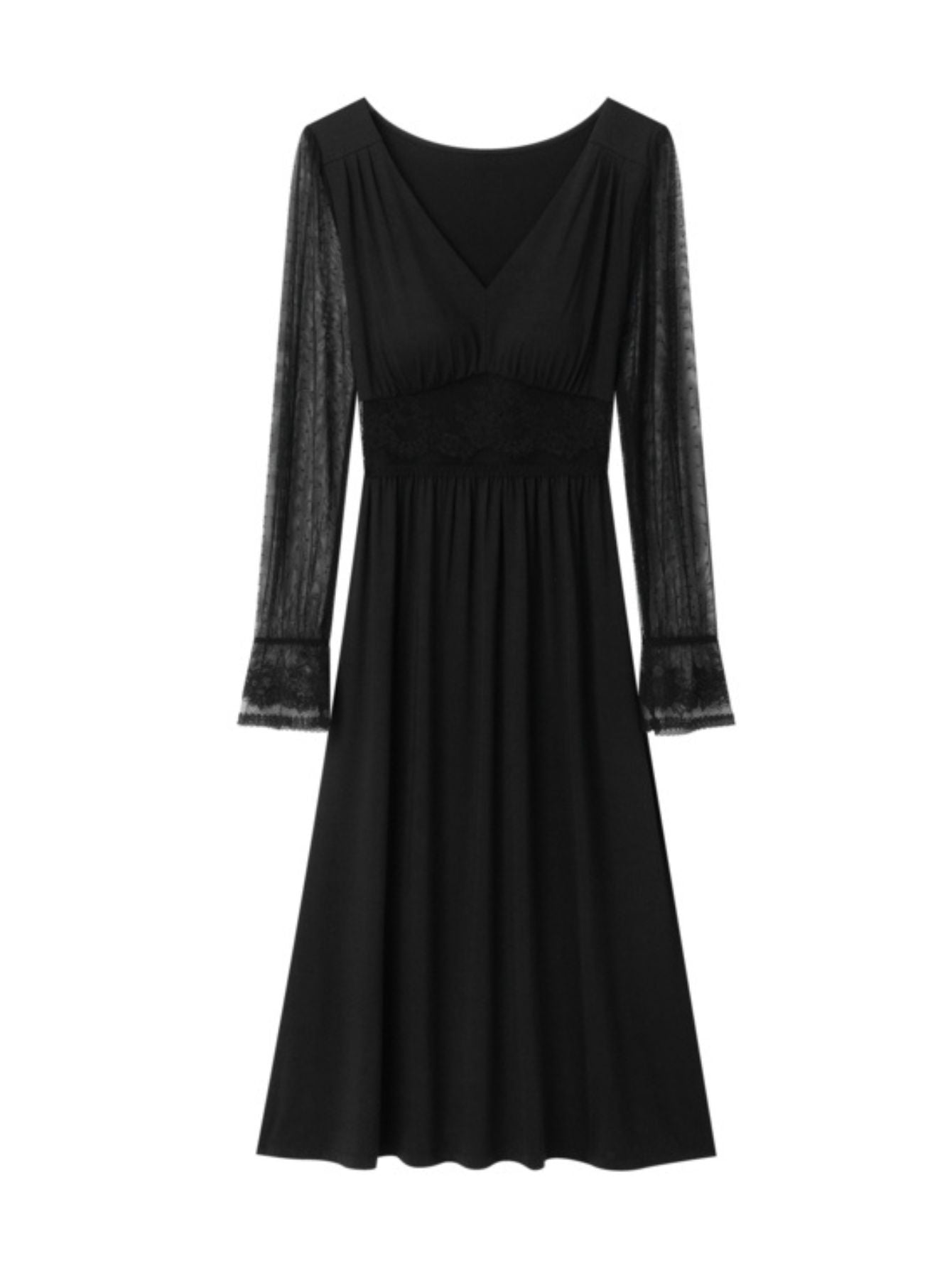 Built-In Padded Long Sleeve Lace Dress