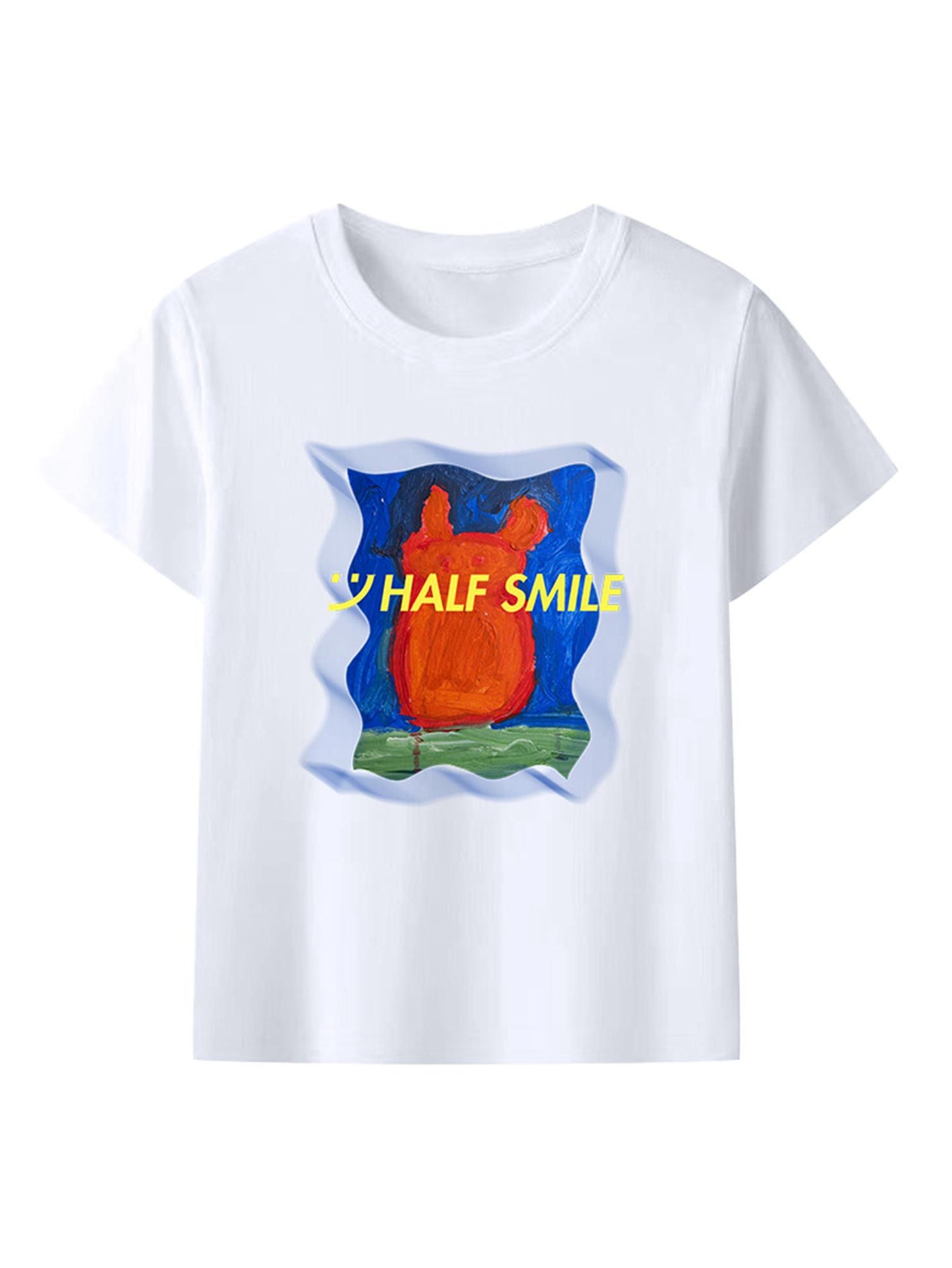 Bunny Print Unisex White T-Shirt