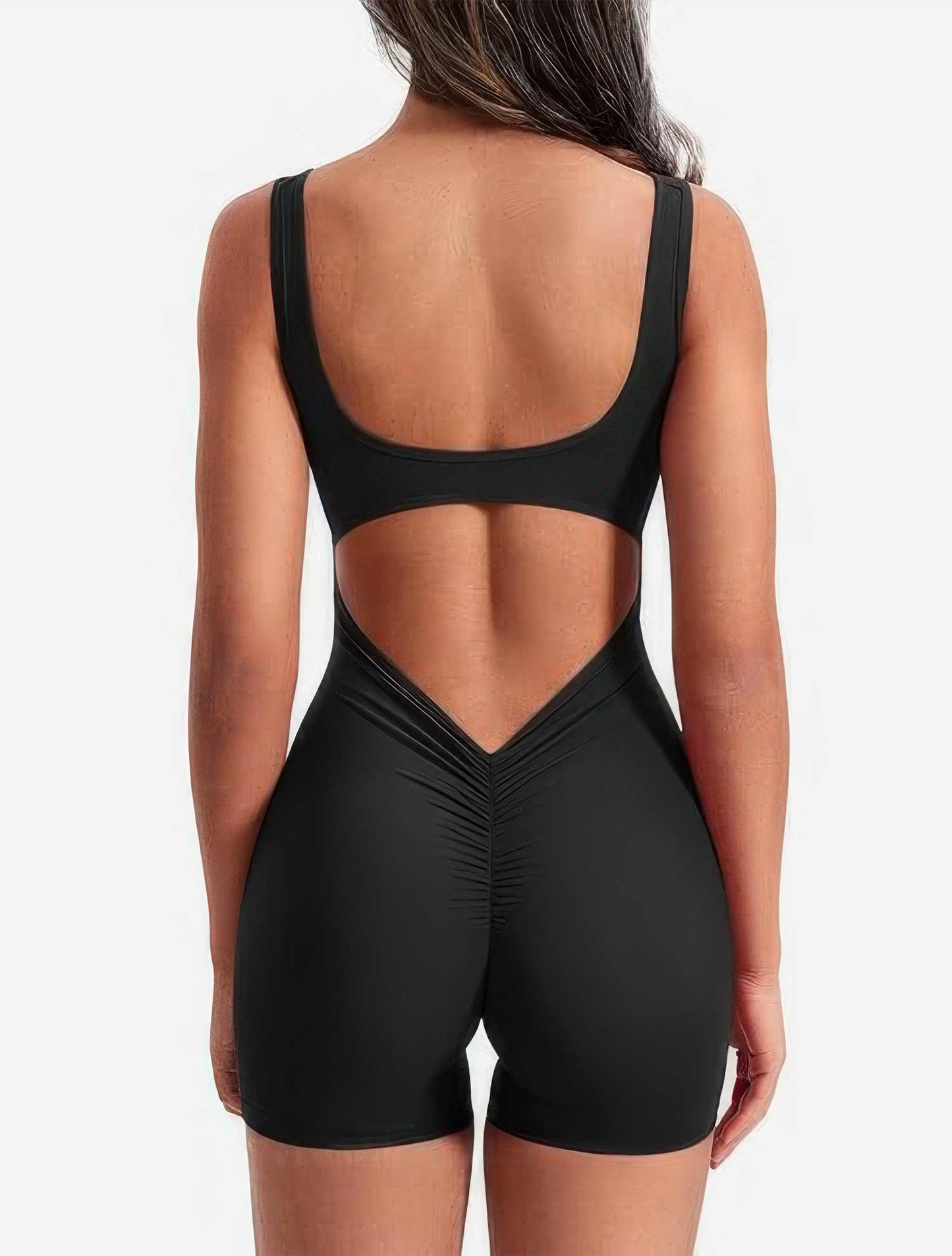 Backless Scrunch Workout Jumpsuit