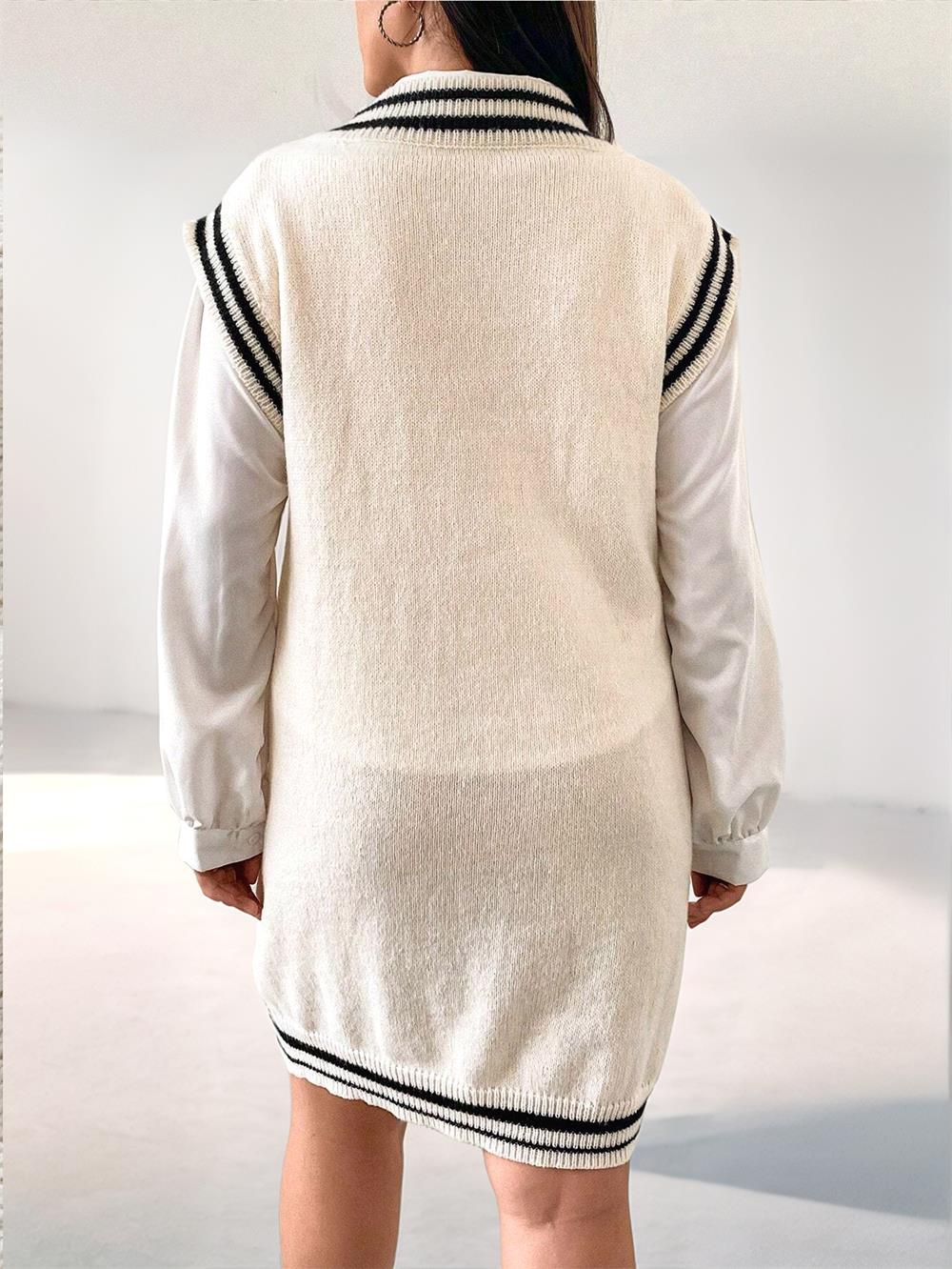 Sleeveless Knit Sweater Mini Dress