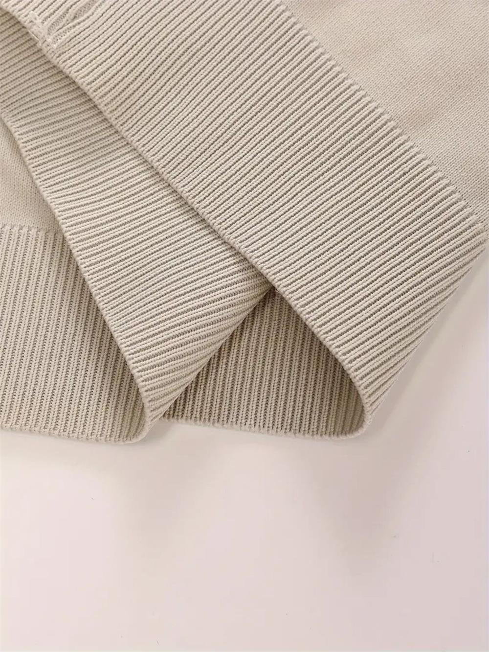 White Long Sleeve Knit Sweater for Men