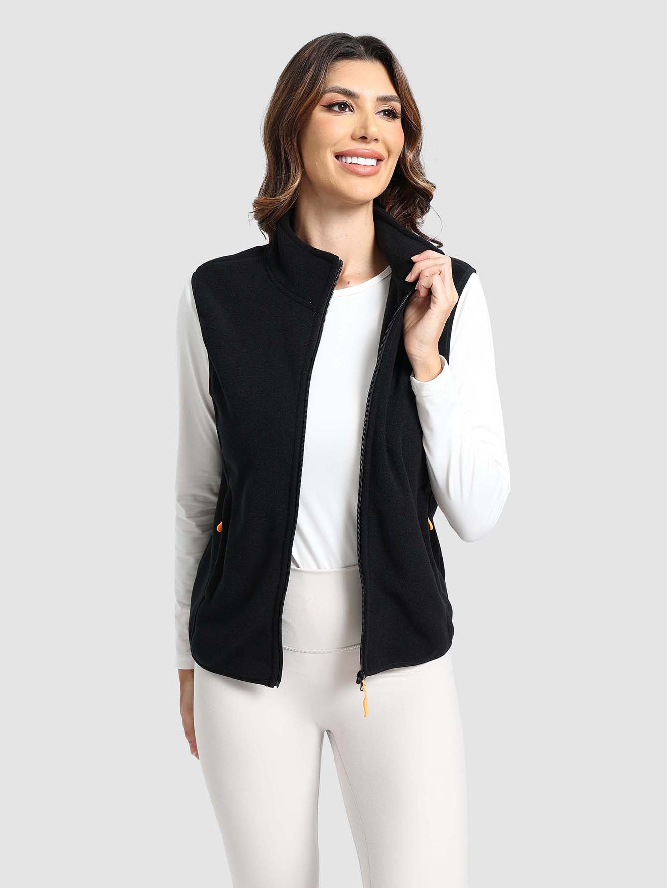 Women Sleeveless Zip Vest with Pockets