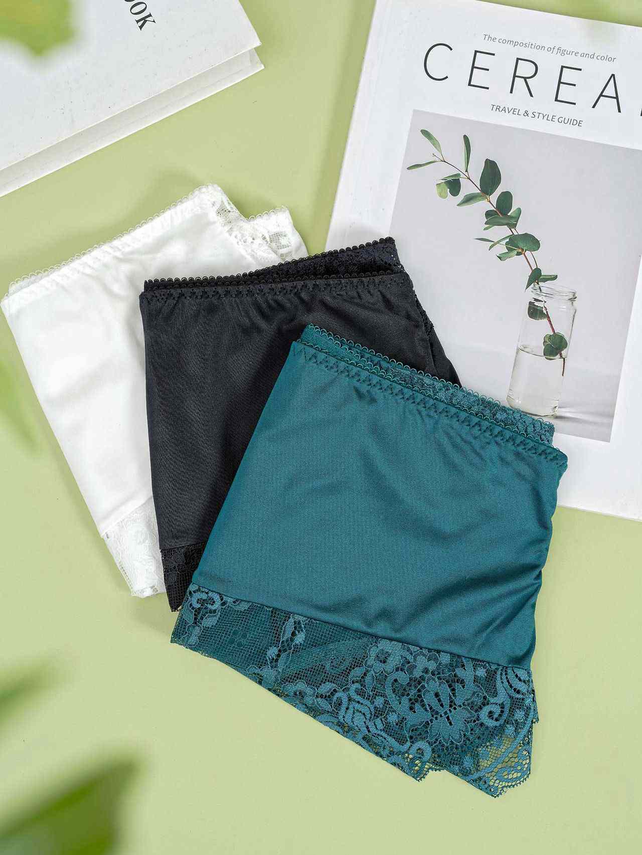 3-Color High Waist Lace Briefs