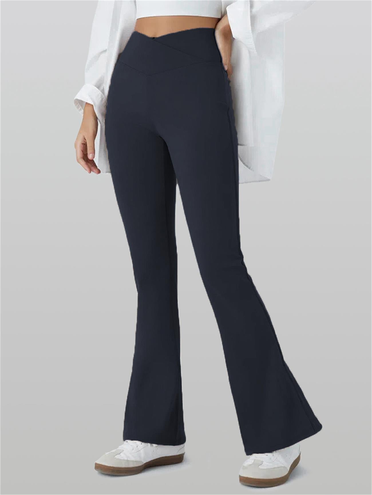 Black Flared Butt Lift Workout Leggings 