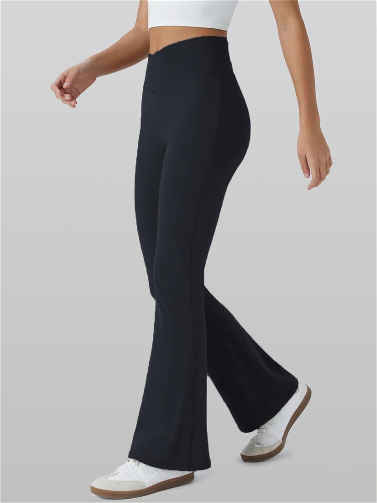 Black Flared Butt Lift Workout Leggings 