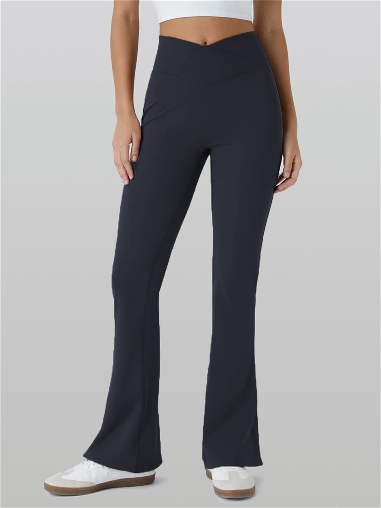 Black Flared Butt Lift Workout Leggings 