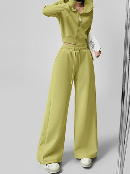 Versatile Dopamine Street Style Cropped Zip Hoodie