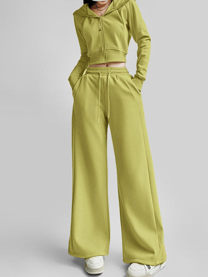 Versatile Dopamine Street Style Cropped Zip Hoodie