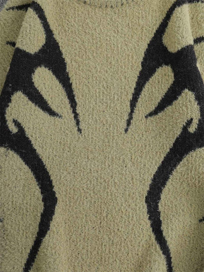 Drop Shoulder Knit Pullover Sweater for Male