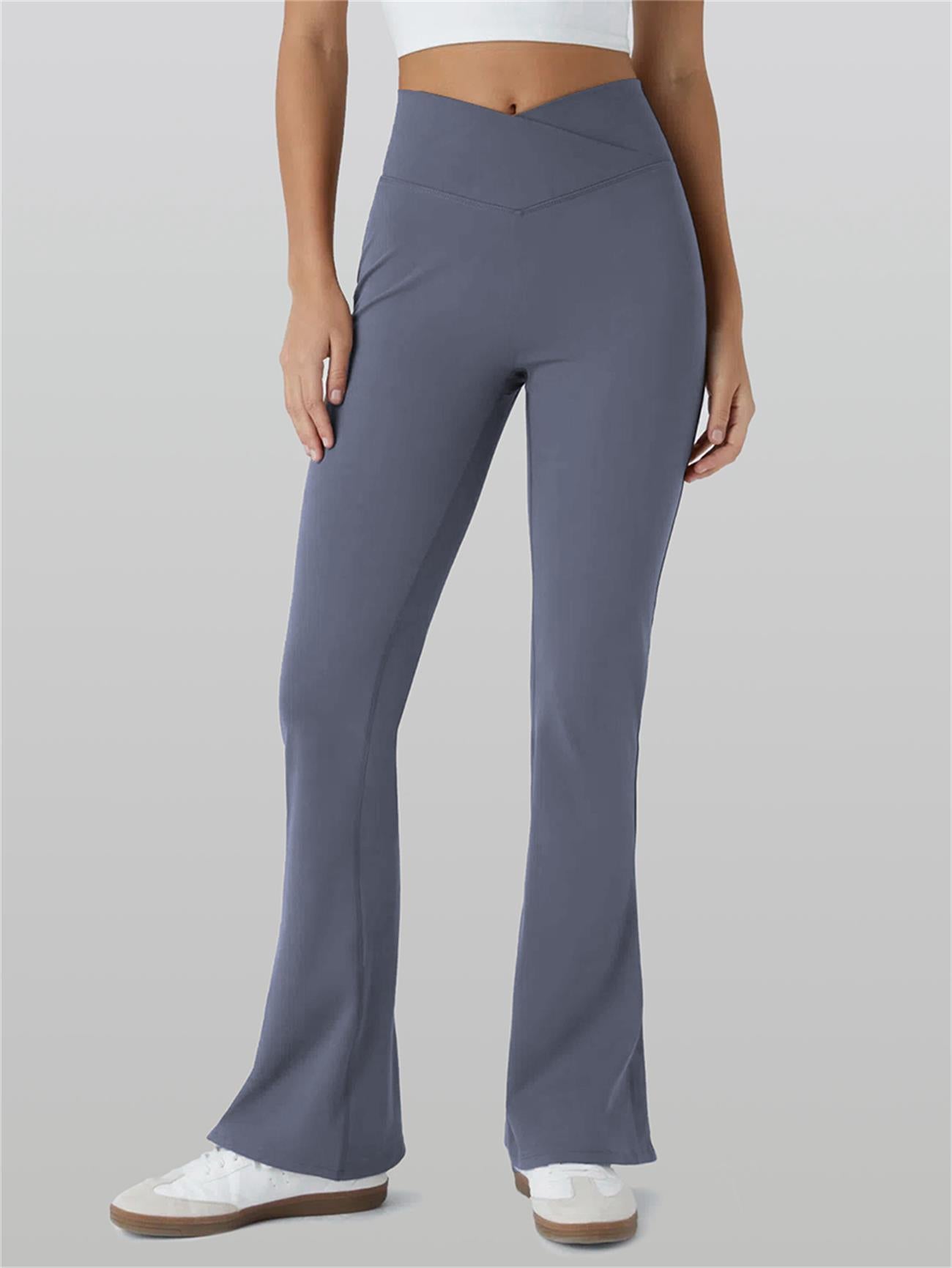 Grey Flared Butt Lift Workout Leggings 