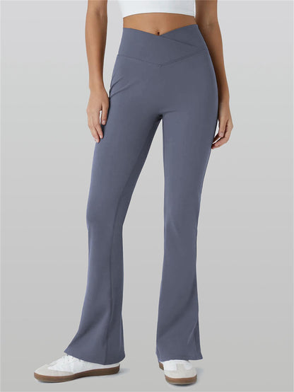 Grey Flared Butt Lift Workout Leggings 