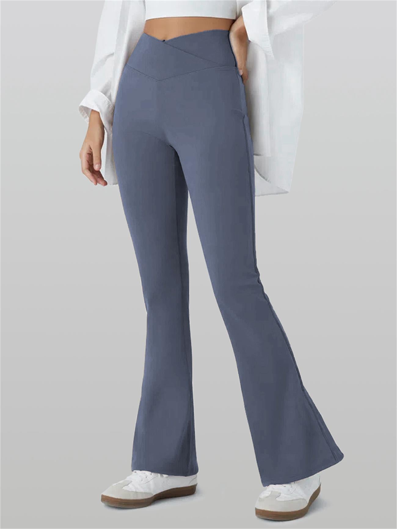 Grey Flared Butt Lift Workout Leggings 