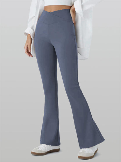 Grey Flared Butt Lift Workout Leggings 