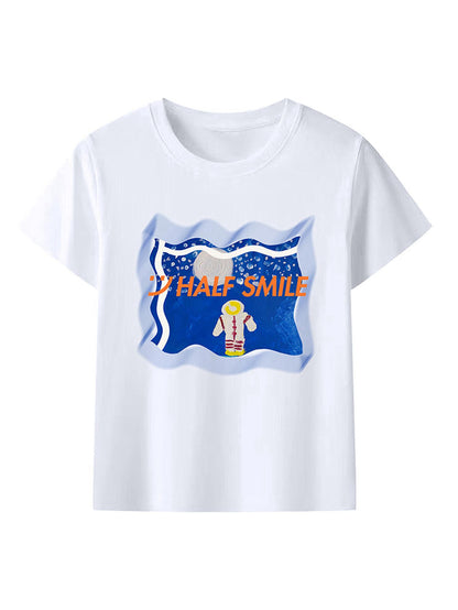 Half Smile Original Autistic Art Streetwear Tee 