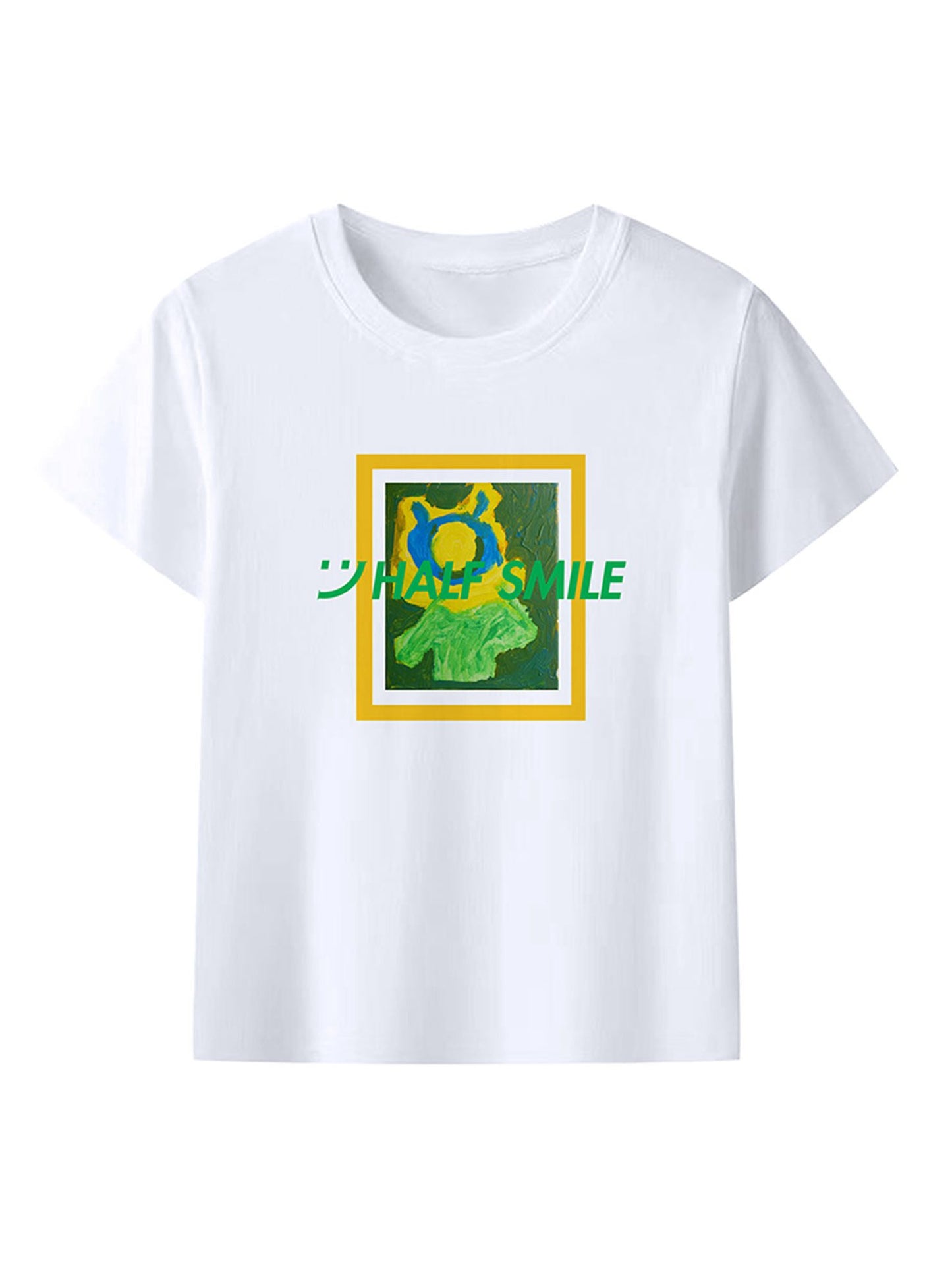 Half Smile Original Autistic Art Streetwear Tee 