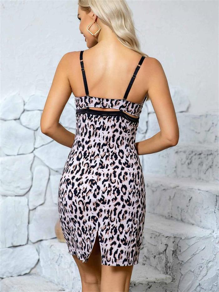 Leopard Print Cup Bodycon Dress