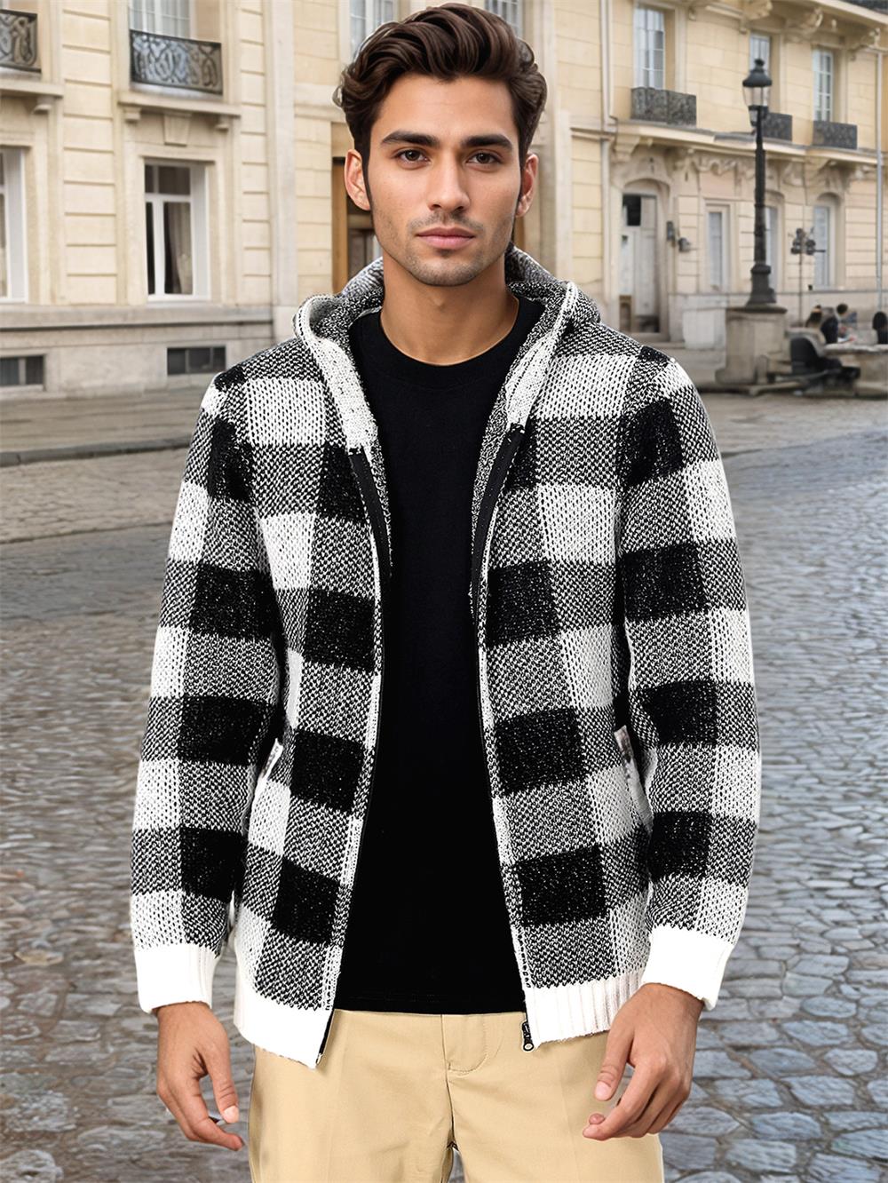 Loose Warm Fleece Hooded Jacket for Men