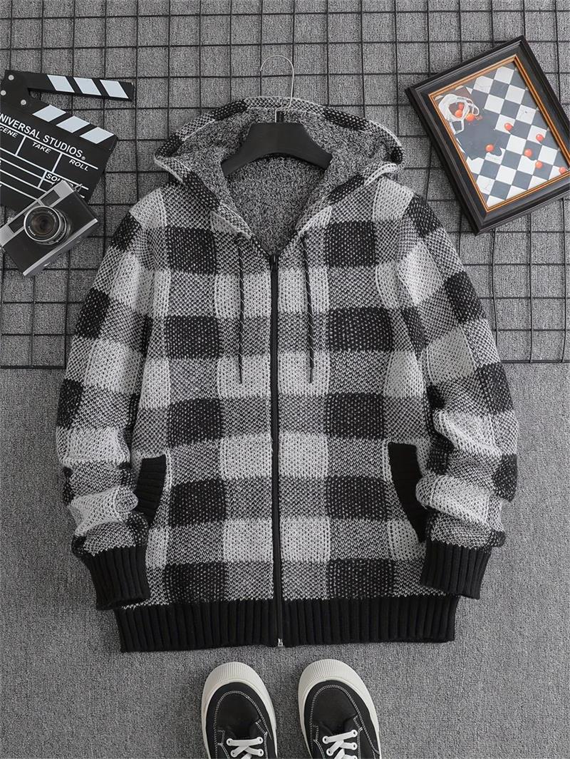 Loose Warm Fleece Hooded Jacket for Men