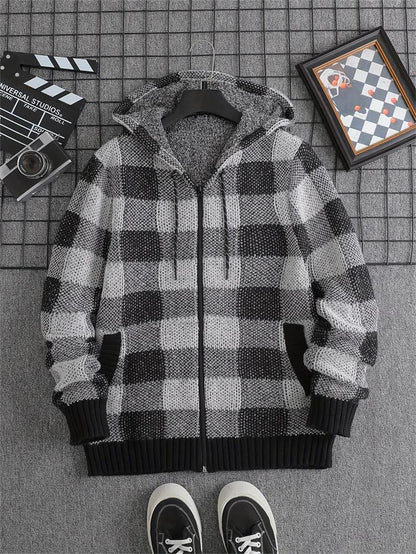 Loose Warm Fleece Hooded Jacket for Men