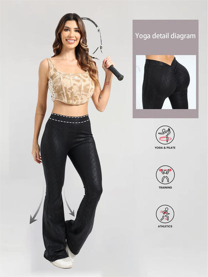 Scrunch Butt Lift Flare Leggings Floral Print