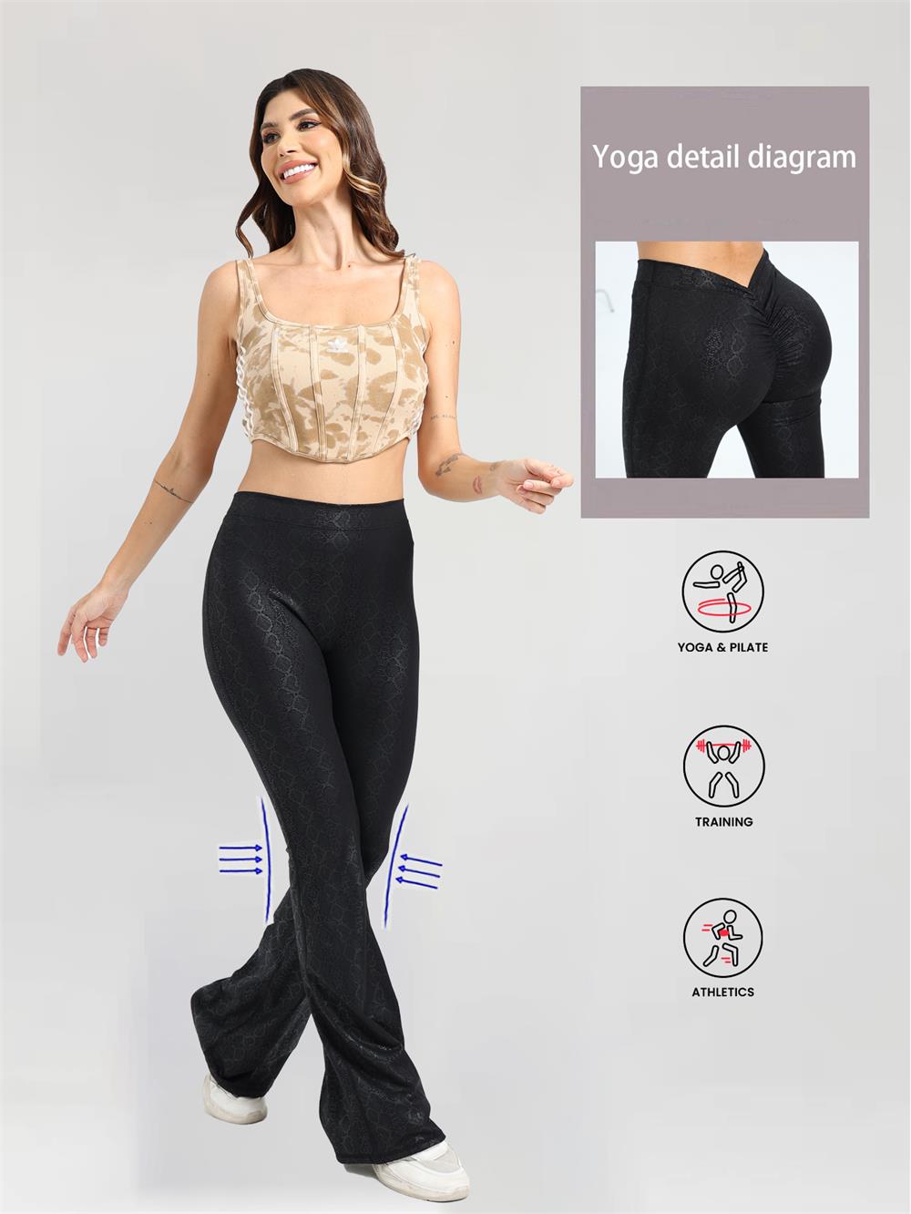 Scrunch Butt Lift Flare Leggings Floral Print