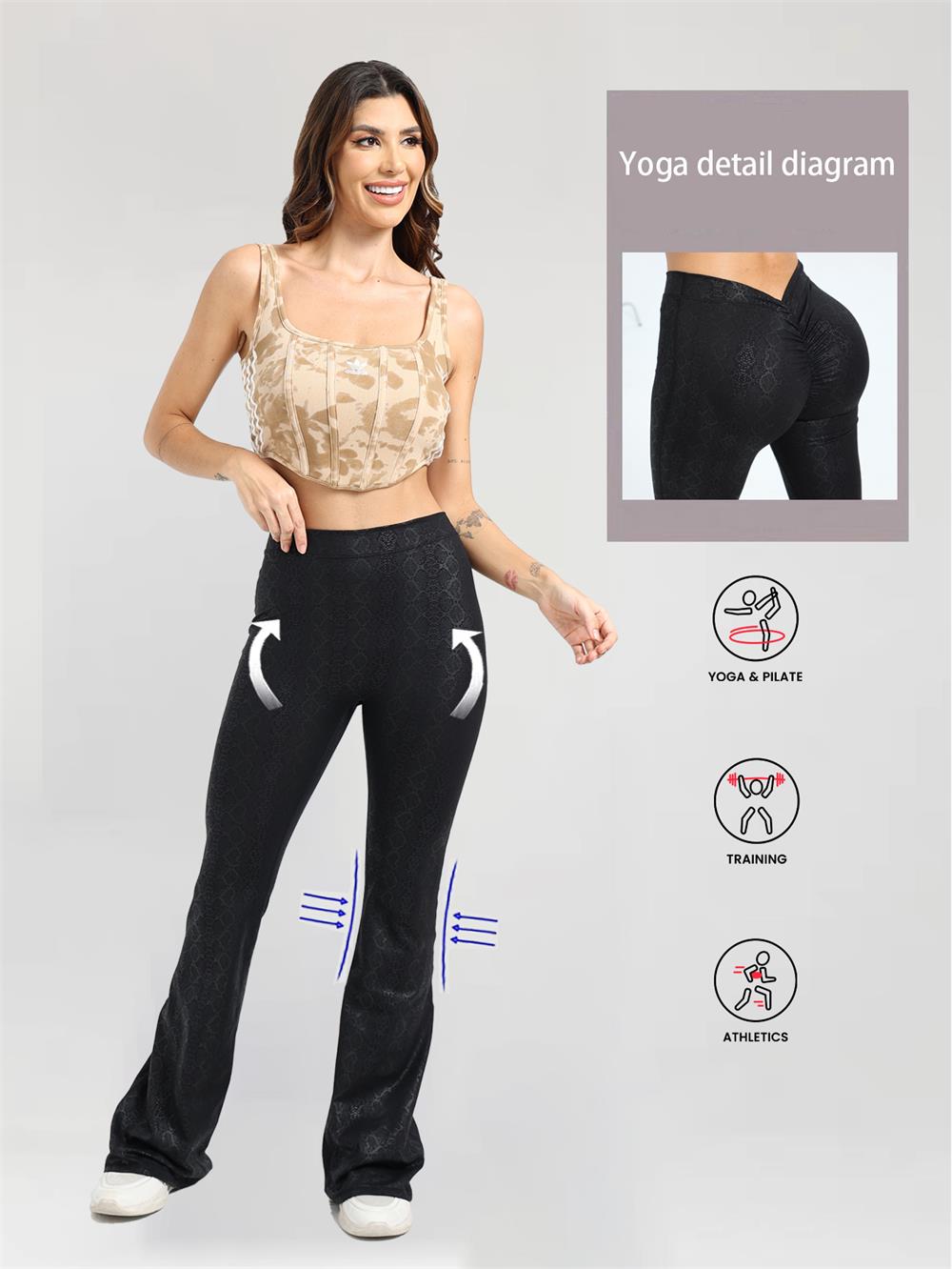 Scrunch Butt Lift Flare Leggings Floral Print