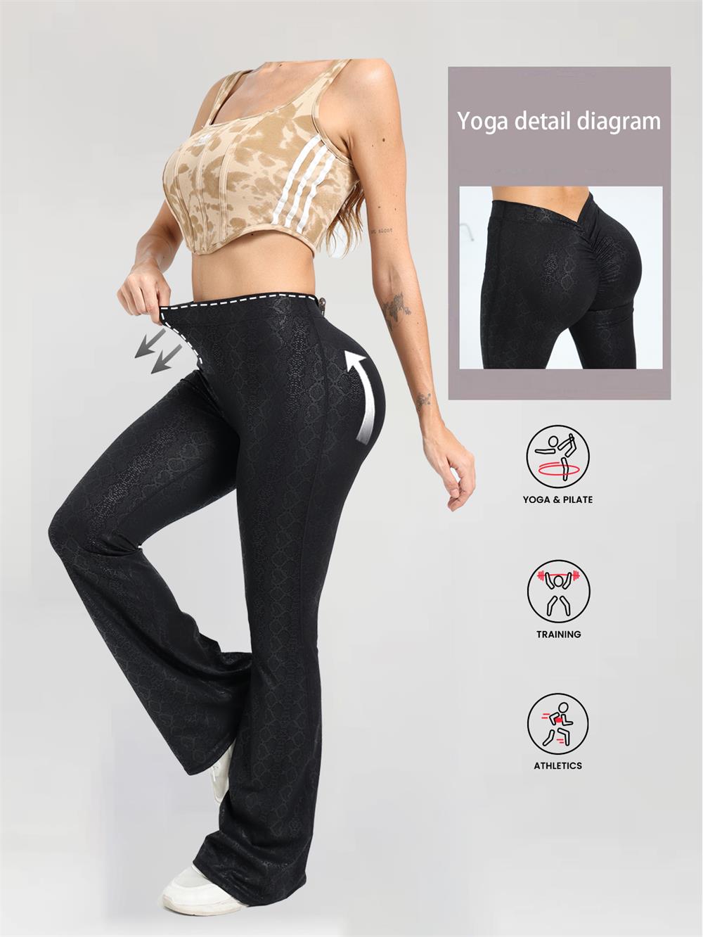 Scrunch Butt Lift Flare Leggings Floral Print