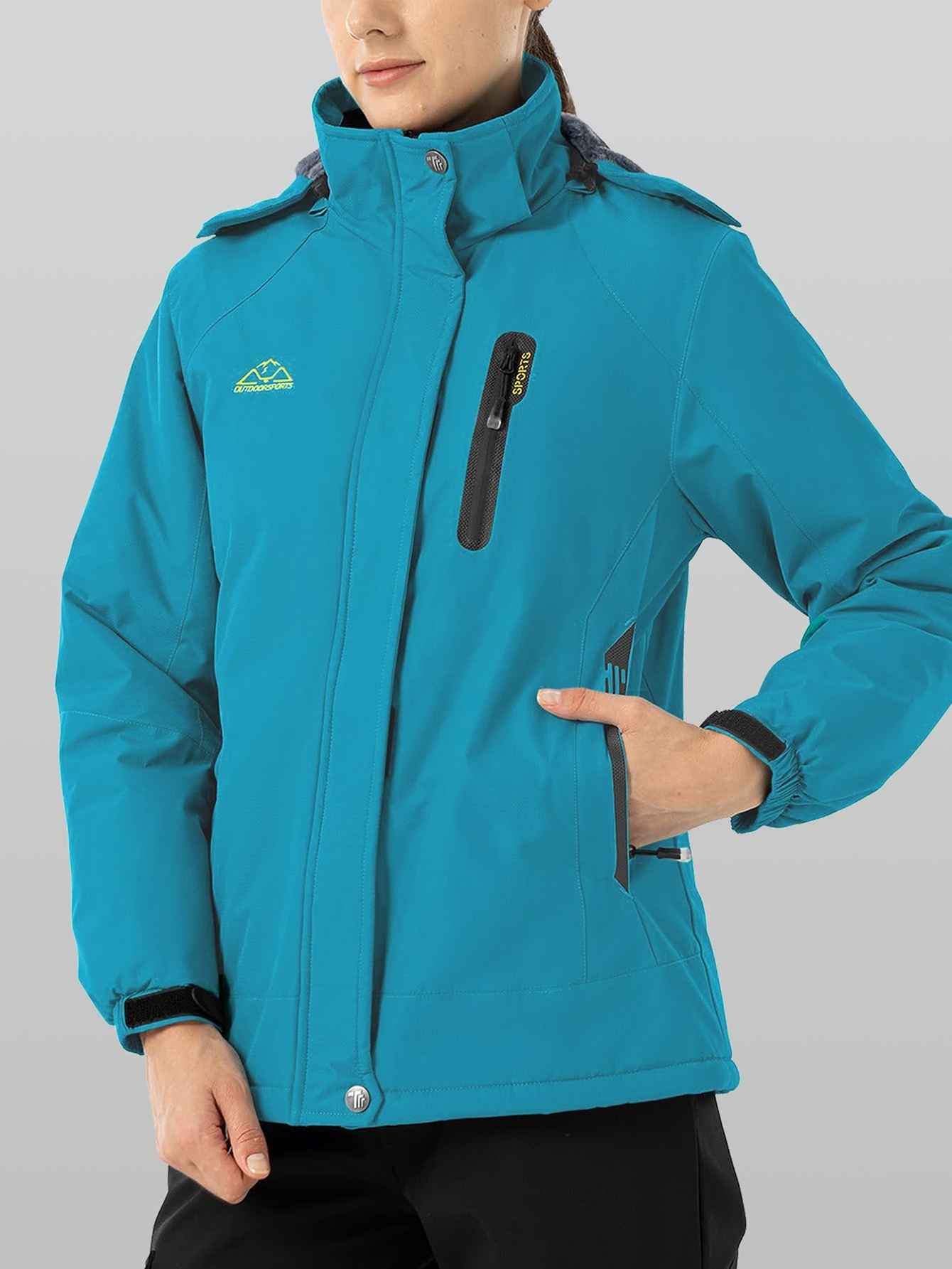 Waterproof Hooded Ski Jacket for Women 