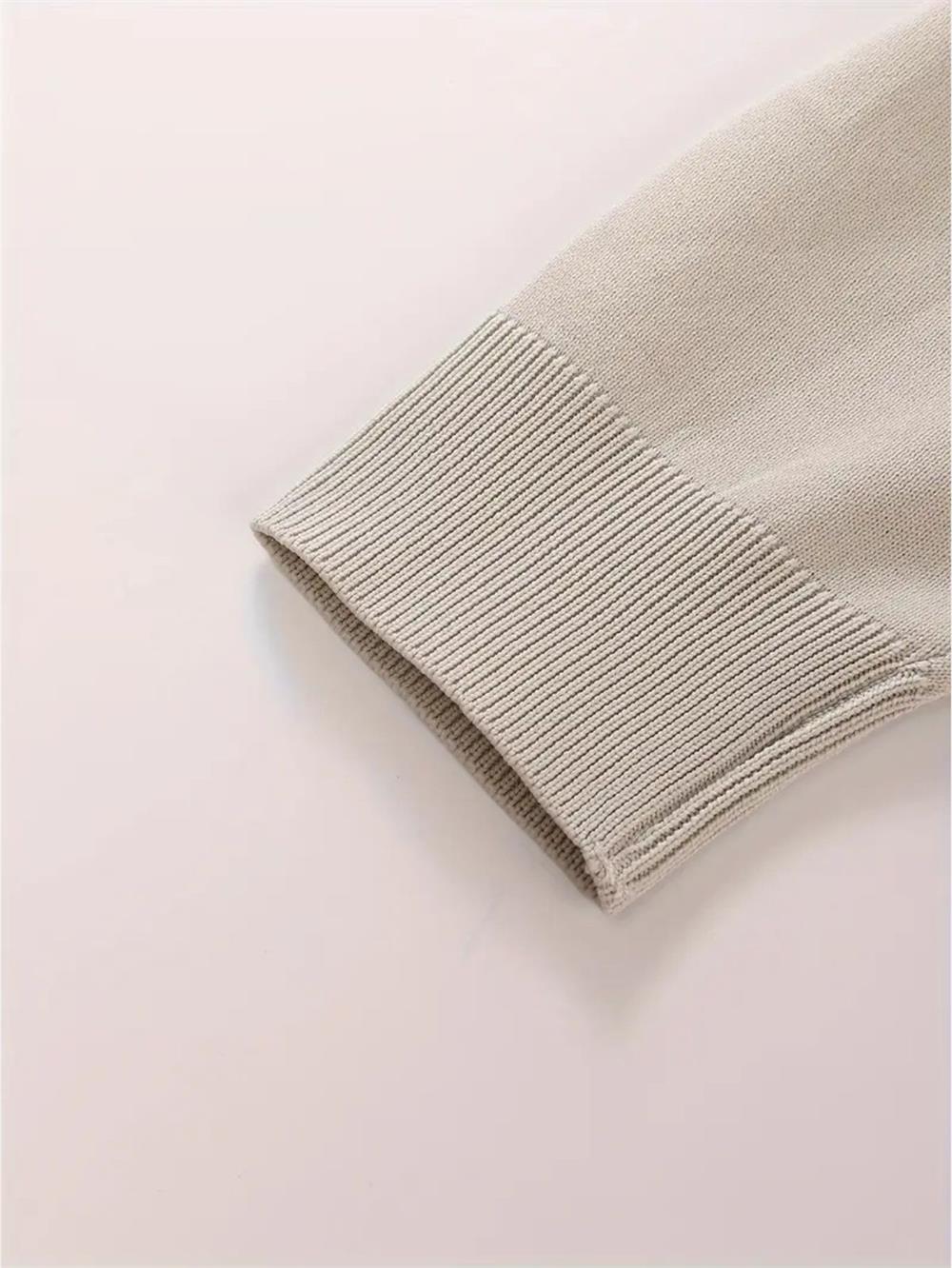 White Long Sleeve Knit Sweater for Men 