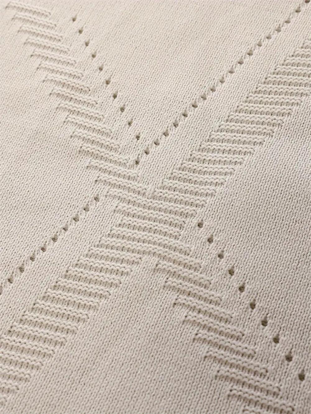 White Long Sleeve Knit Sweater for Men 